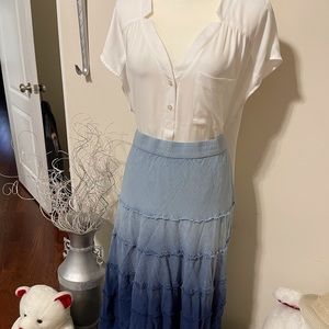 Ombre denim colored skirt